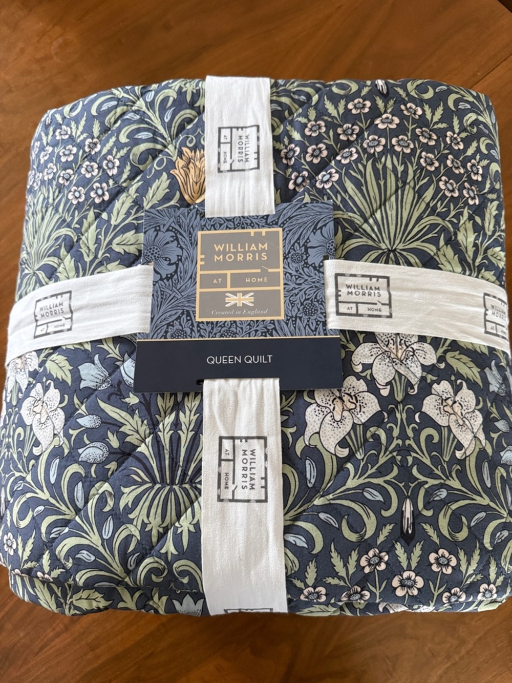 William Morris At Home - Garden Prussian Blue Queen Quilt